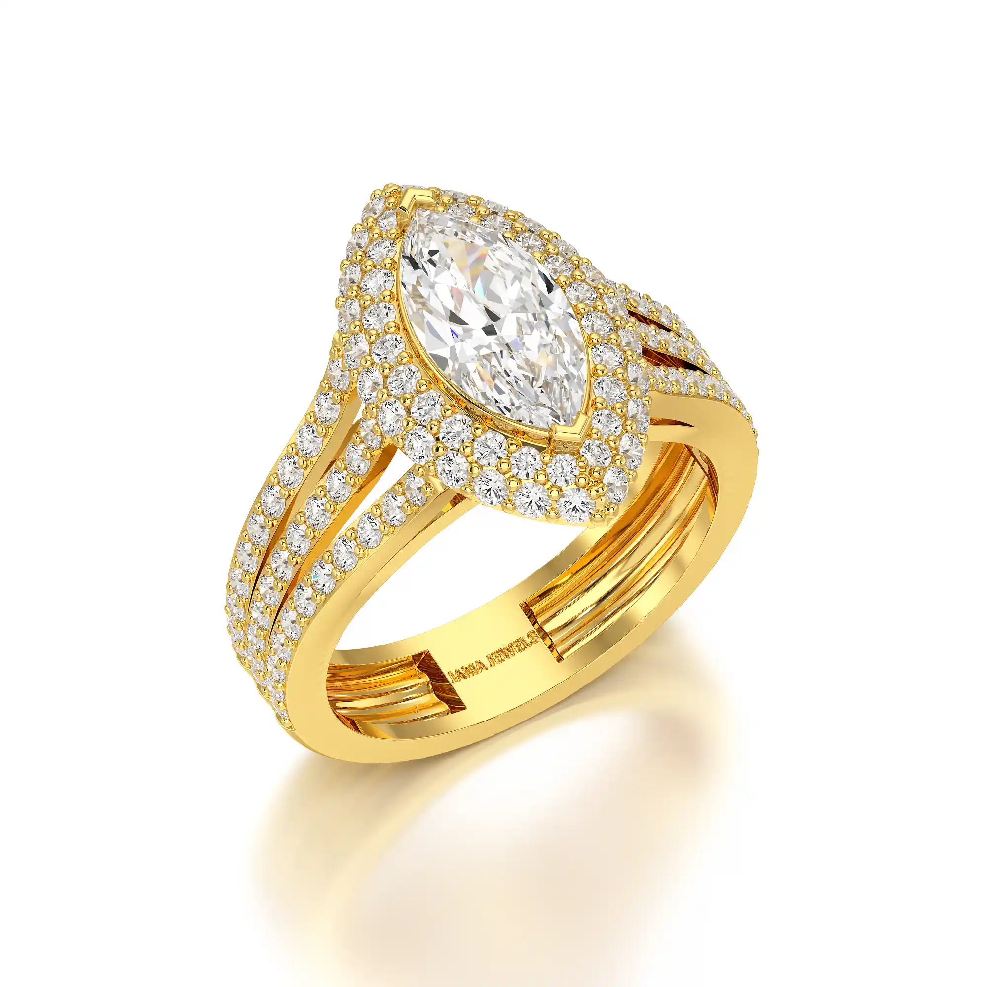 2.25 CT Marquise Cut Halo Lab Diamond Ring