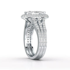 2.25 CT Marquise Cut Halo Lab Diamond Ring