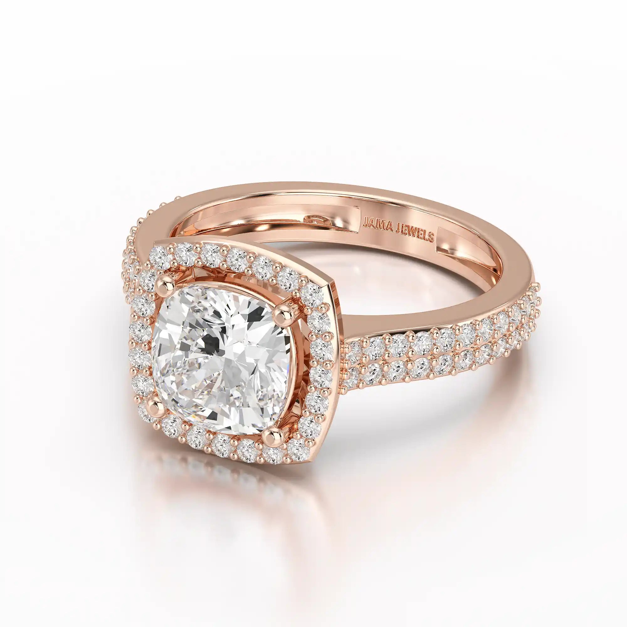 2.50 CT Cushion Cut Ring with Round Diamonds