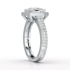 2.50 CT Cushion Cut Ring with Round Diamonds