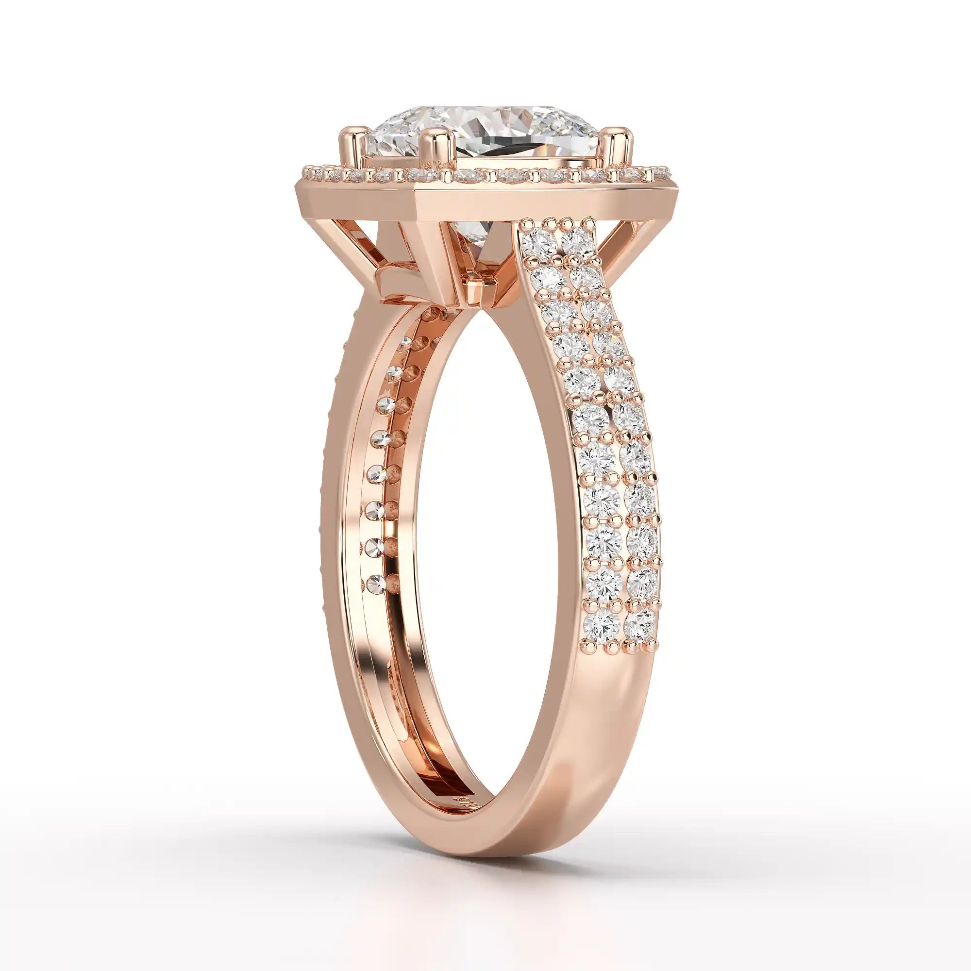 2.50 CT Cushion Cut Ring with Round Diamonds