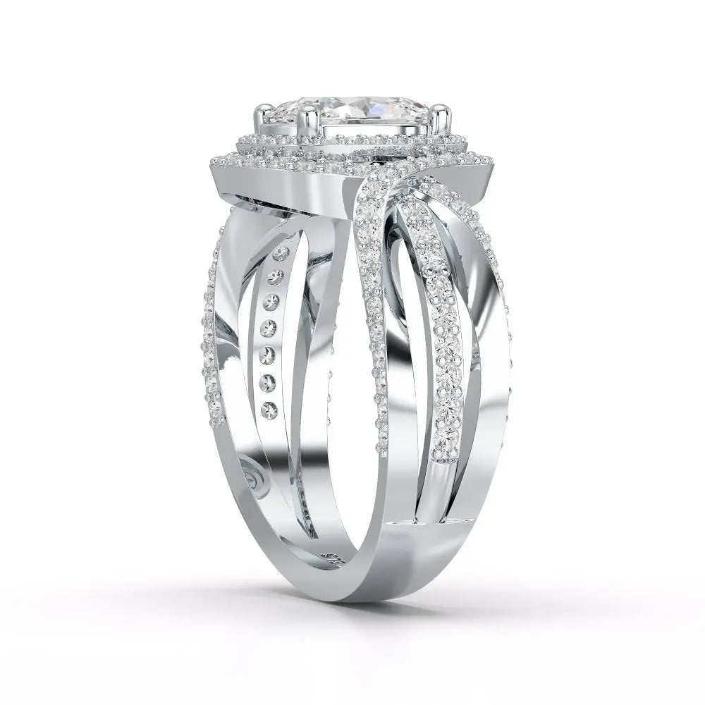 1.60 CT Oval Cut Diamond Halo Ring Jama Jewels
