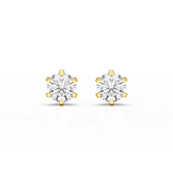 Simple Stud 0.87 CT Round Lab Diamond Earrings - Jama Jewels 