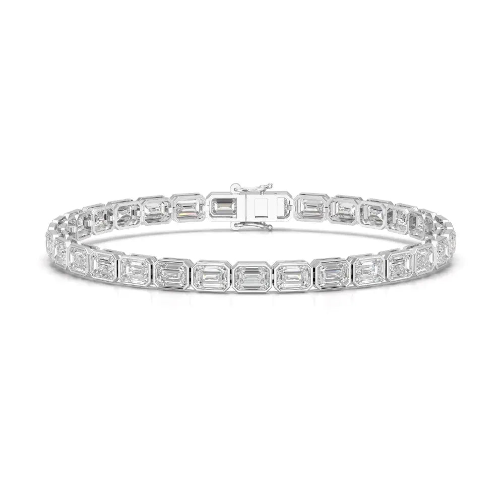12 CT Emerald Cut Diamond Bezel Tennis Bracelet Jama Jewels