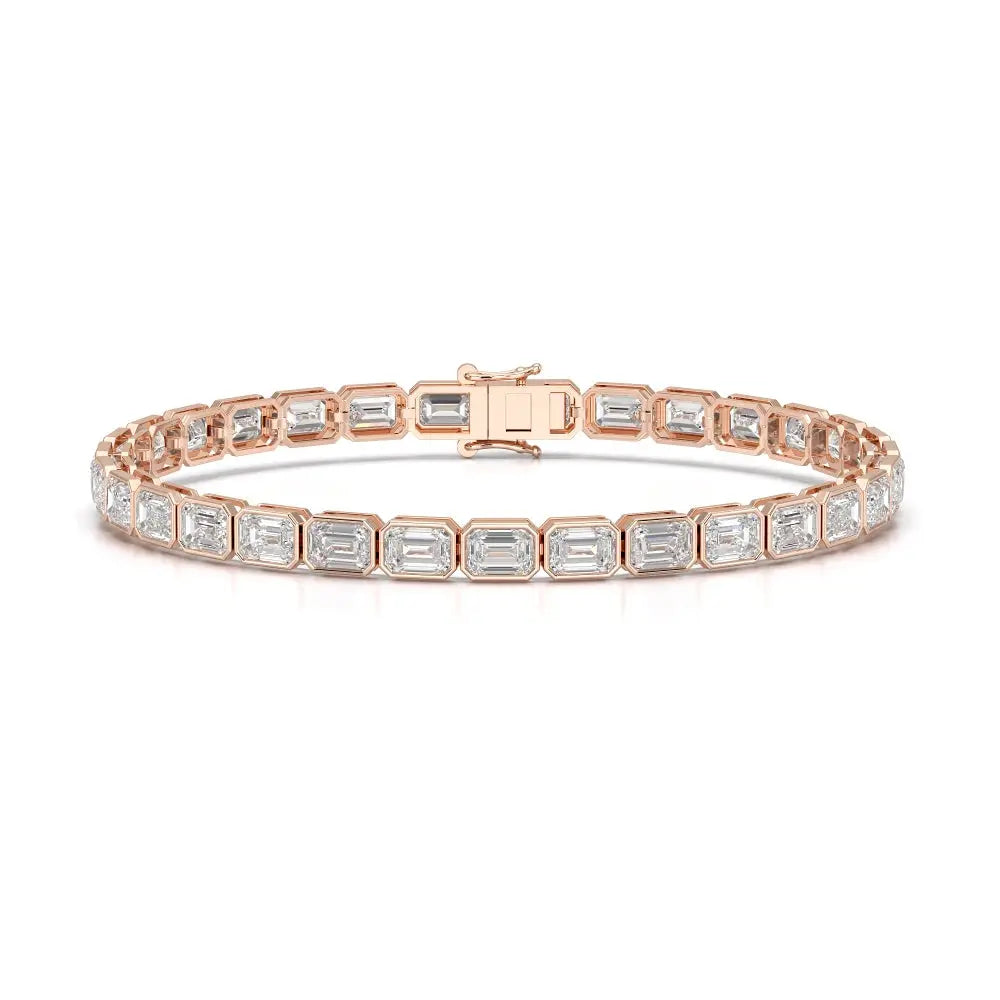 12 CT Emerald Cut Diamond Bezel Tennis Bracelet Jama Jewels