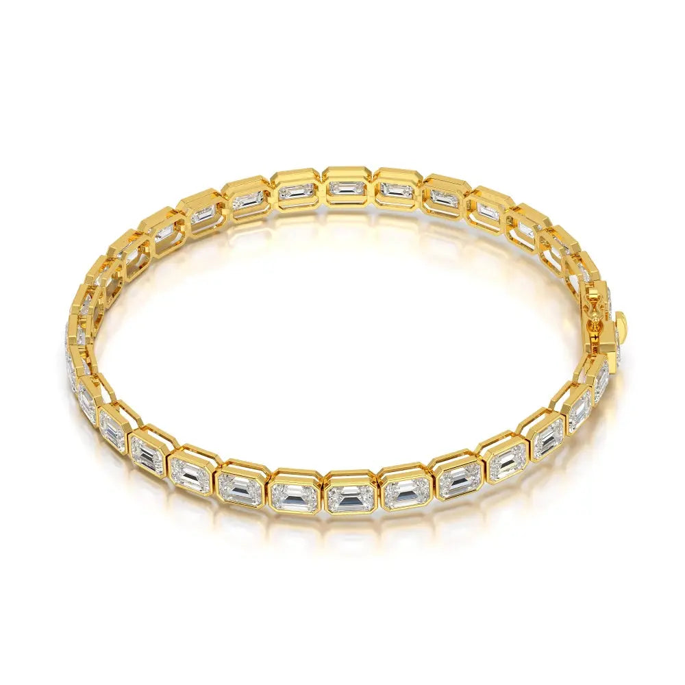 12 CT Emerald Cut Diamond Bezel Tennis Bracelet Jama Jewels