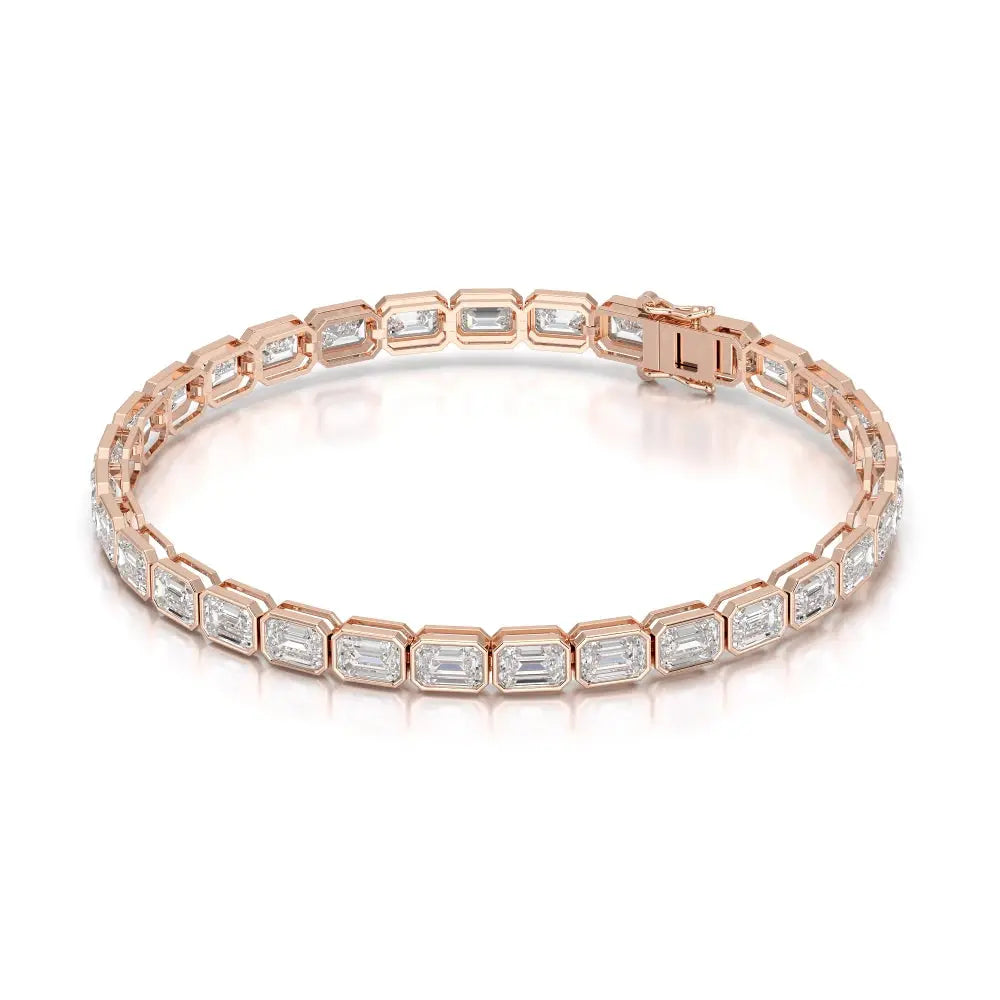 12 CT Emerald Cut Diamond Bezel Tennis Bracelet Jama Jewels