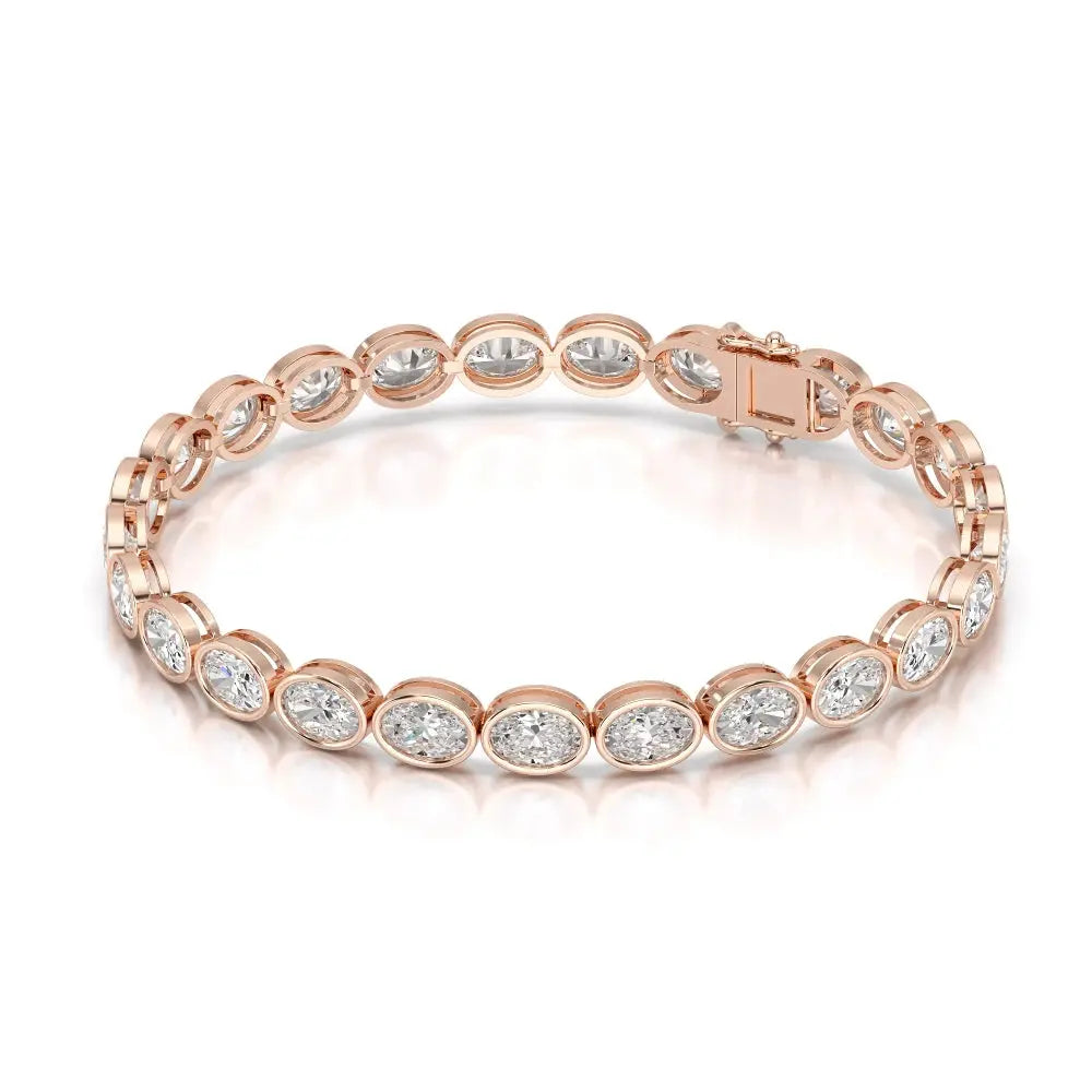11.50 CT Oval Cut Diamond Bezel Tennis Bracelet Jama Jewels