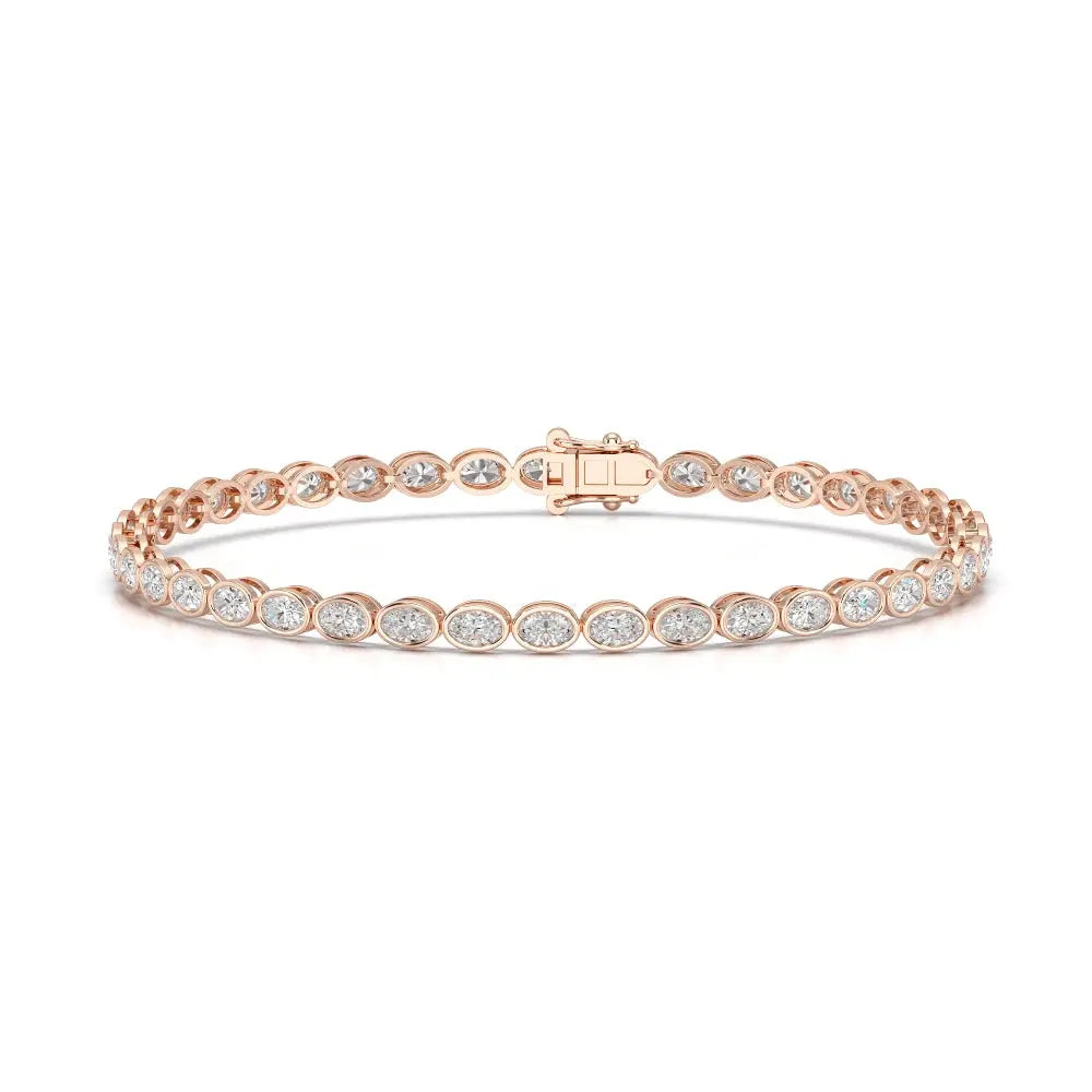 3.80 CT Oval Cut Diamond Bezel Tennis Bracelet Jama Jewels