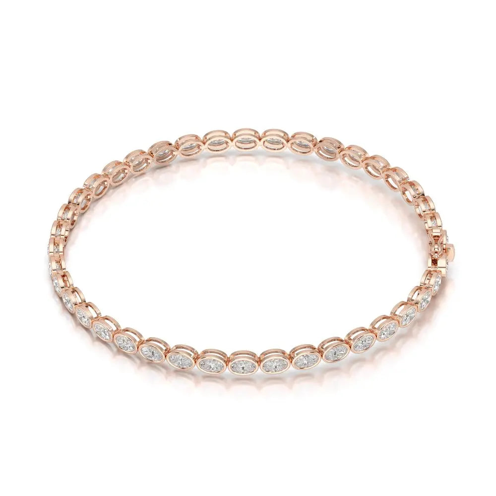 3.80 CT Oval Cut Diamond Bezel Tennis Bracelet Jama Jewels