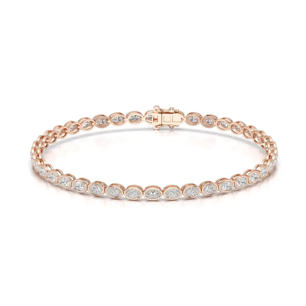 3.80 CT Oval Cut Diamond Bezel Tennis Bracelet Jama Jewels