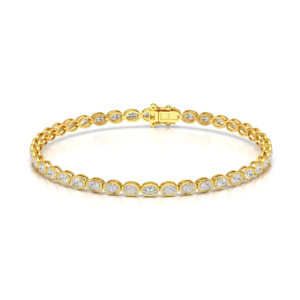 3.80 CT Oval Cut Diamond Bezel Tennis Bracelet Jama Jewels