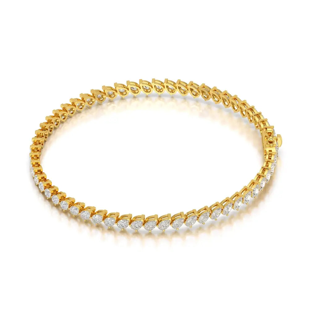 4.40 CT Pear Cut Diamond Bezel Tennis Bracelet Jama Jewels