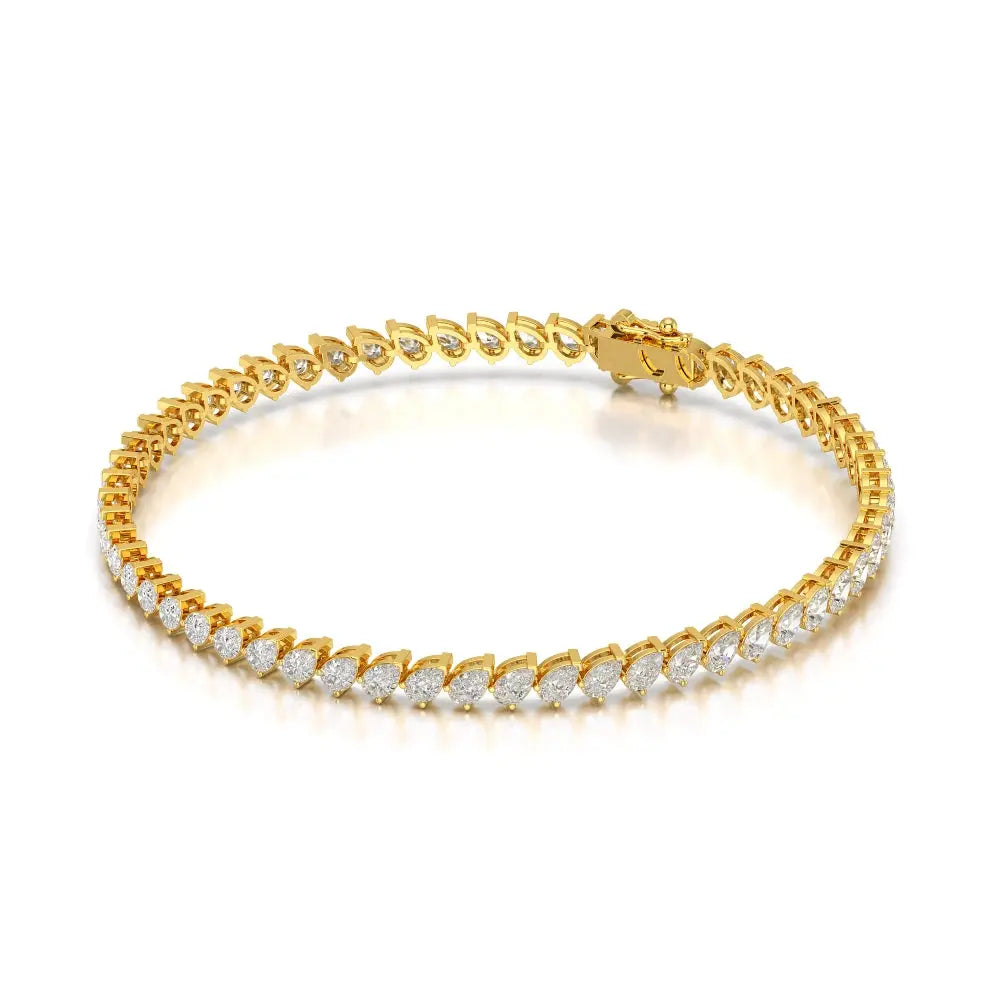 4.40 CT Pear Cut Diamond Bezel Tennis Bracelet Jama Jewels