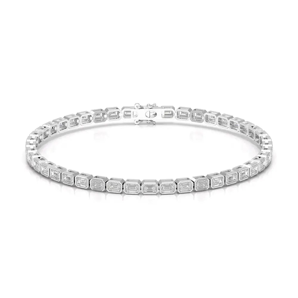 5 CT Emerald Cut Diamond Bezel Tennis Bracelet Jama Jewels