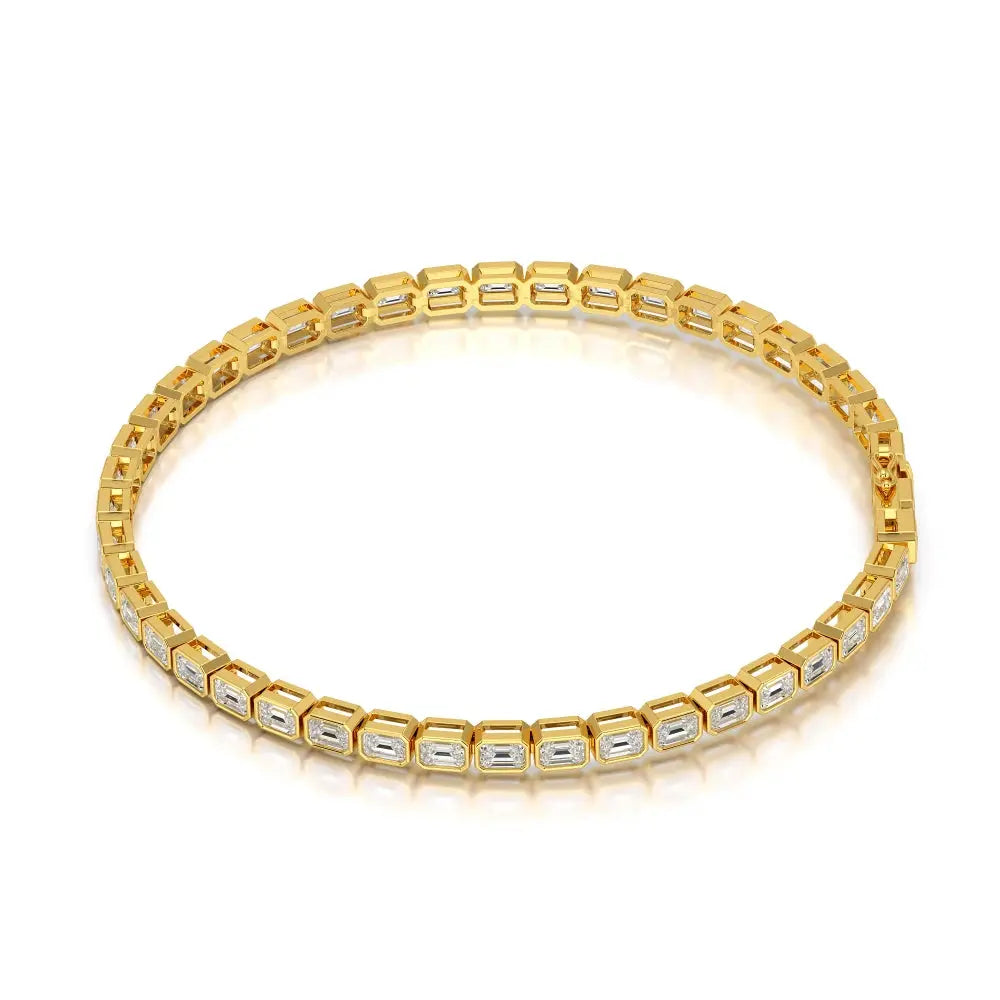 5 CT Emerald Cut Diamond Bezel Tennis Bracelet Jama Jewels