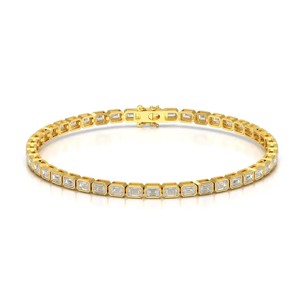 5 CT Emerald Cut Diamond Bezel Tennis Bracelet Jama Jewels