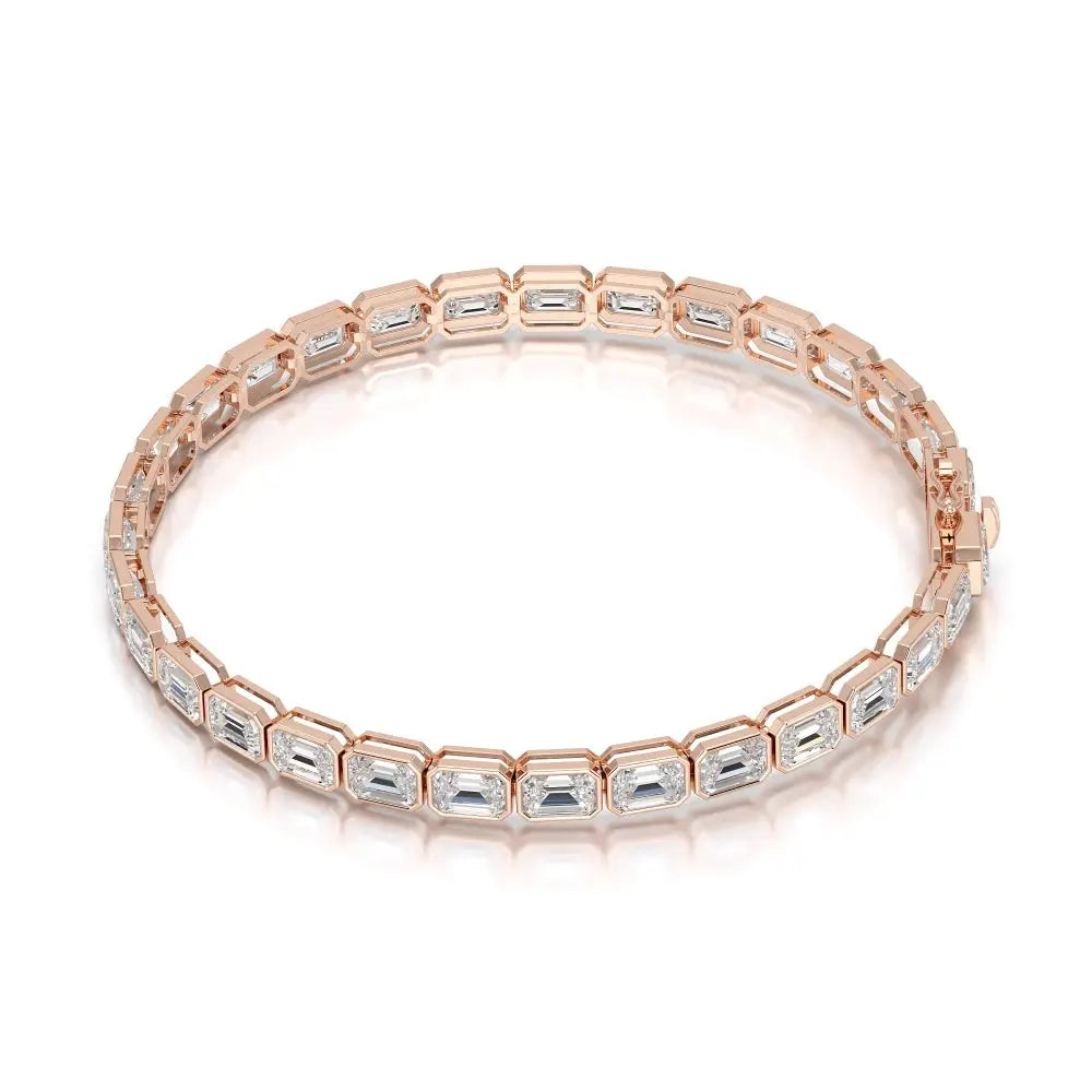 9.90 CT Emerald Cut Diamond Bezel Tennis Bracelet Jama Jewels