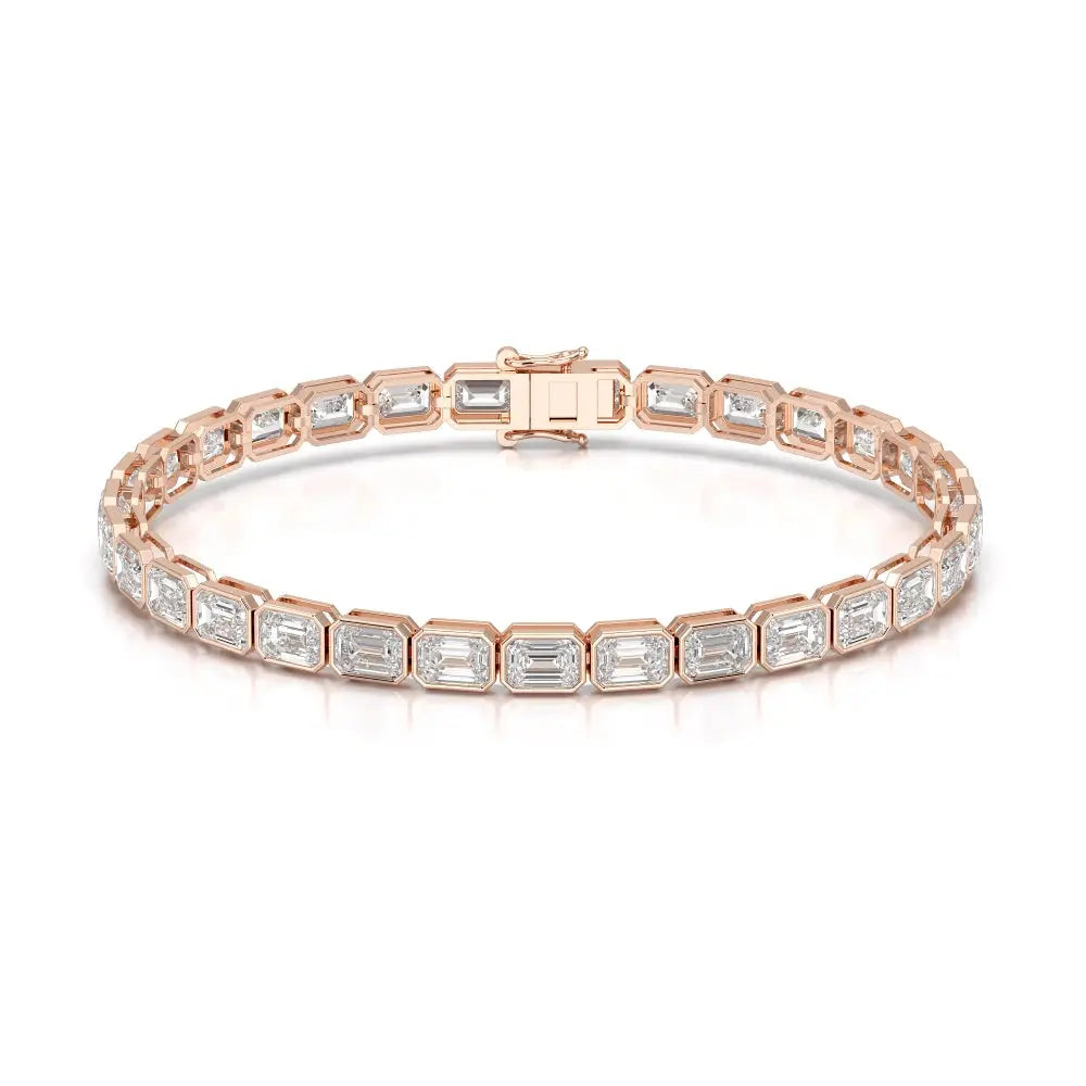 9.90 CT Emerald Cut Diamond Bezel Tennis Bracelet Jama Jewels