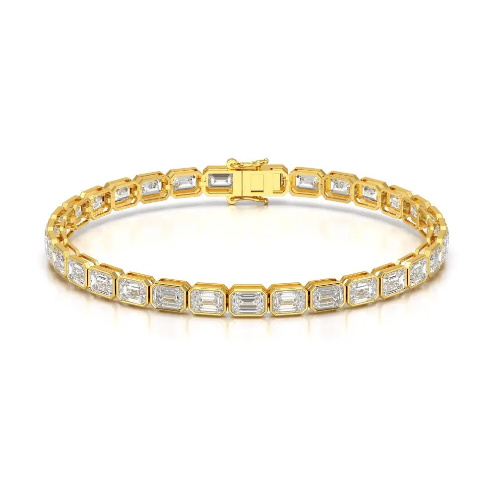 9.90 CT Emerald Cut Diamond Bezel Tennis Bracelet Jama Jewels
