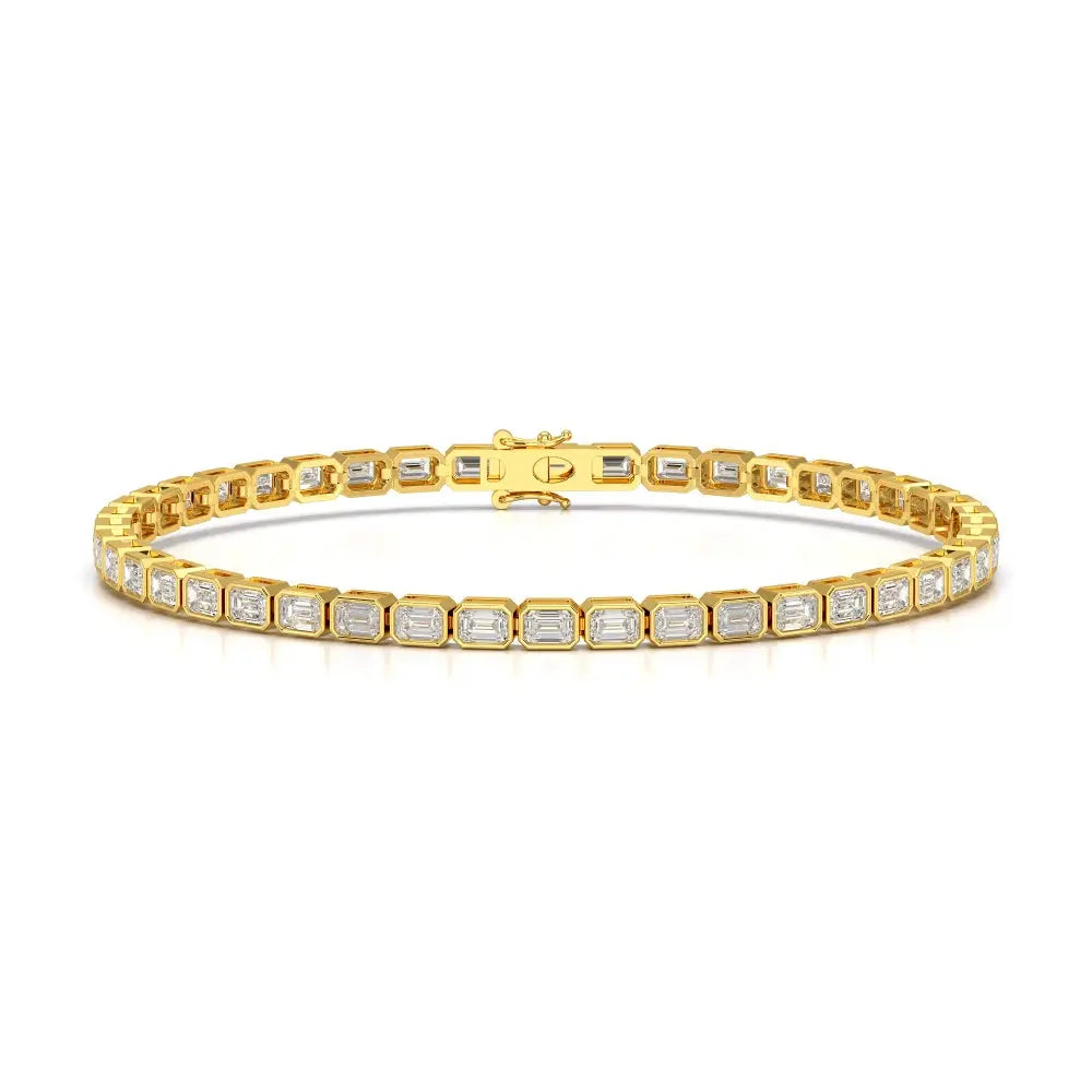 4.50 CT Bezel Emerald Cut Diamond Tennis Bracelet Jama Jewels