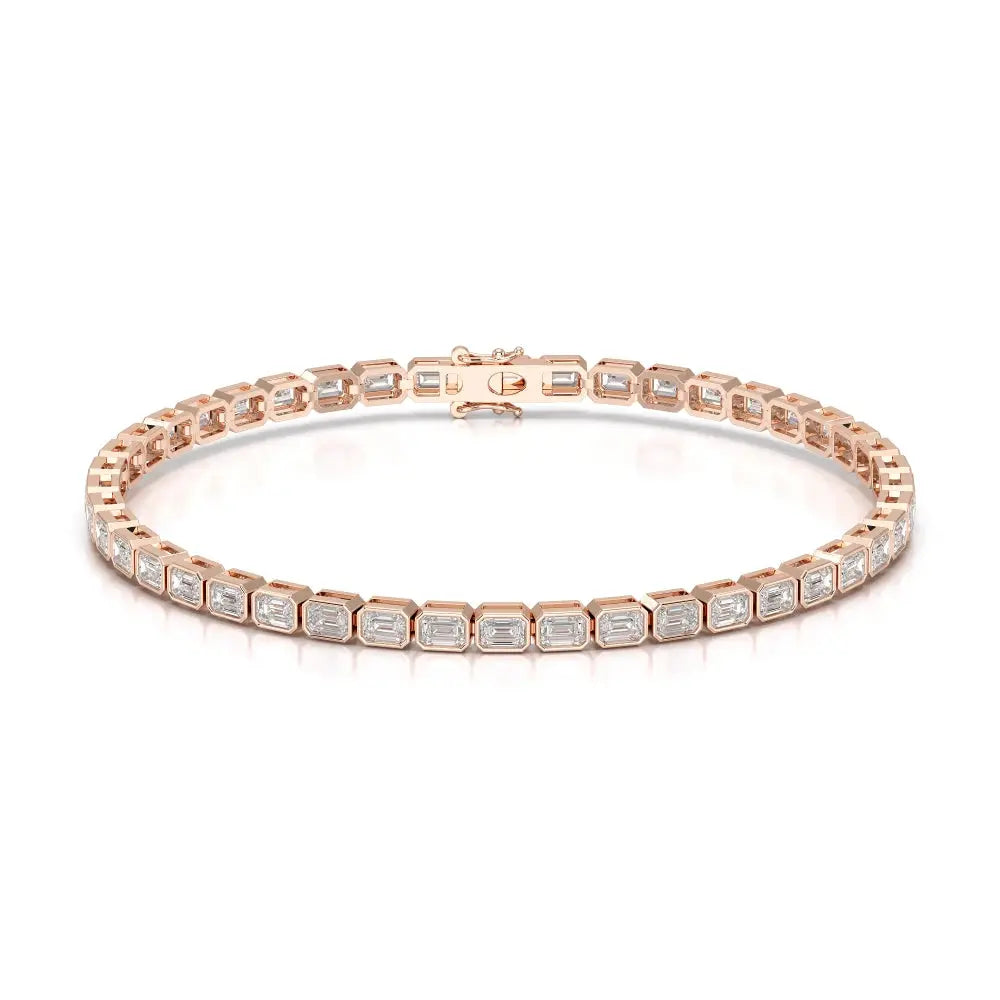 4.50 CT Emerald Cut Diamond Bezel Tennis Bracelet Jama Jewels