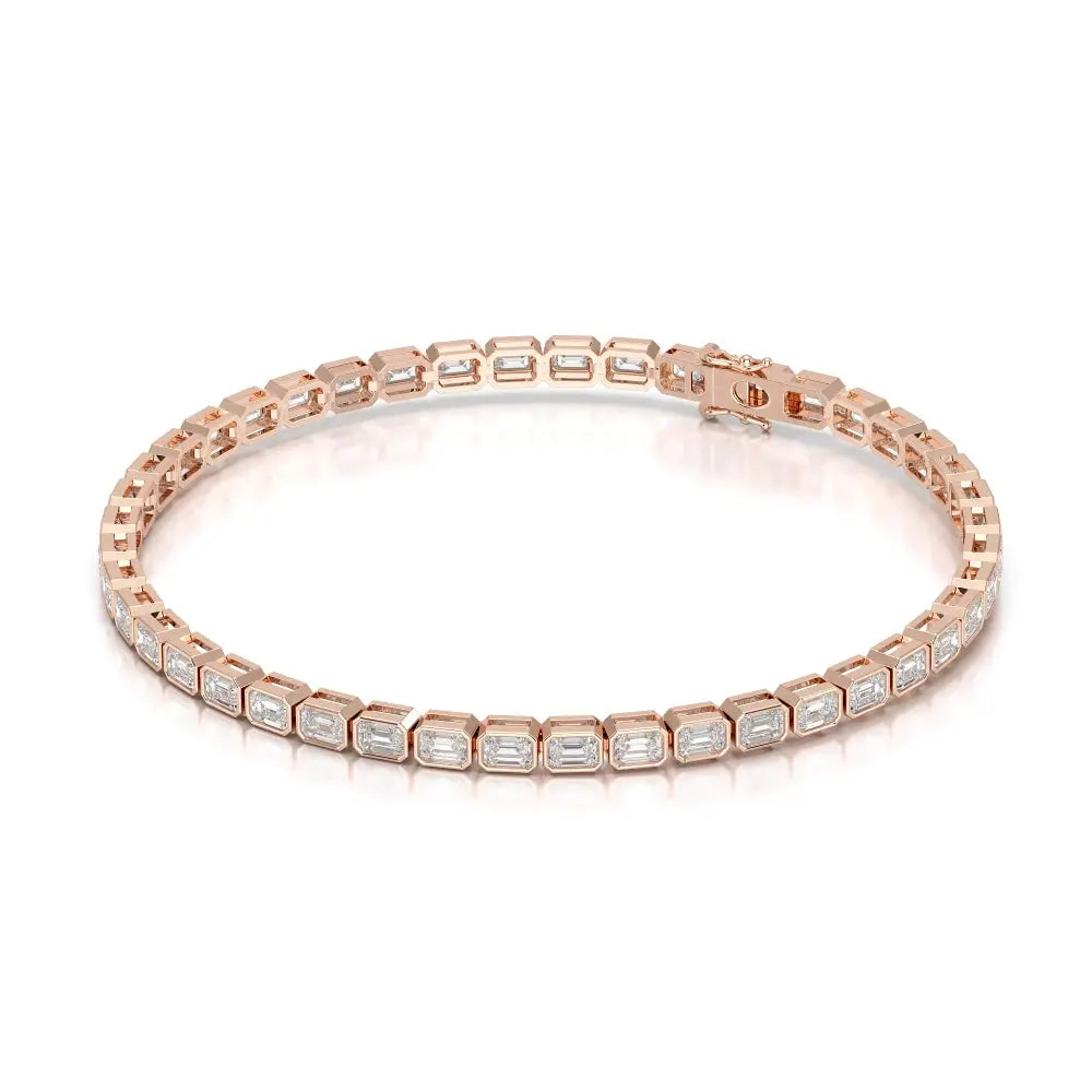 4.50 CT Emerald Cut Diamond Bezel Tennis Bracelet Jama Jewels