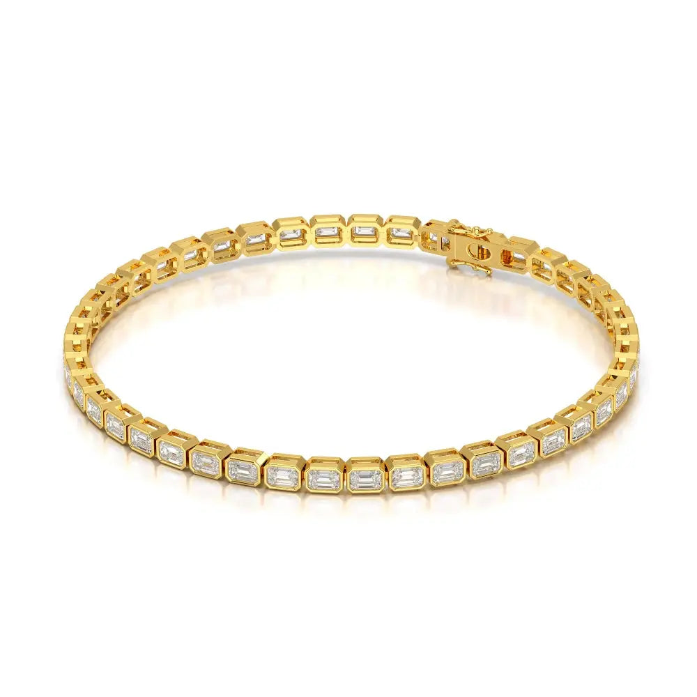 4.50 CT Emerald Cut Diamond Bezel Tennis Bracelet Jama Jewels