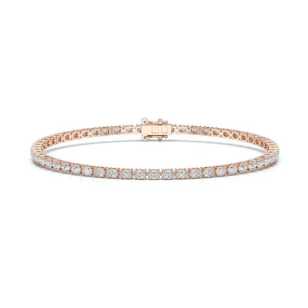 5.16 CT Oval Cut Diamond Tennis Bracelet Rose Gold
