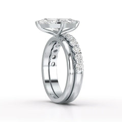 2.65 CT Marquise Cut Double Solitaire Ring with Side Diamonds