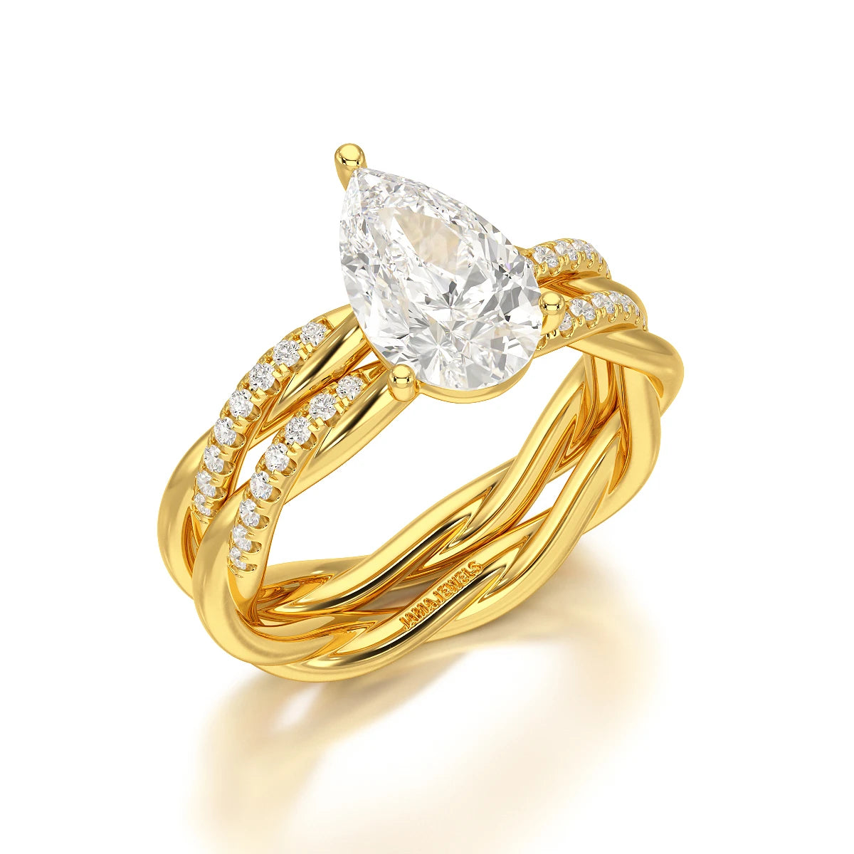 2.2 CT Pear Shape Lab Diamond Ring