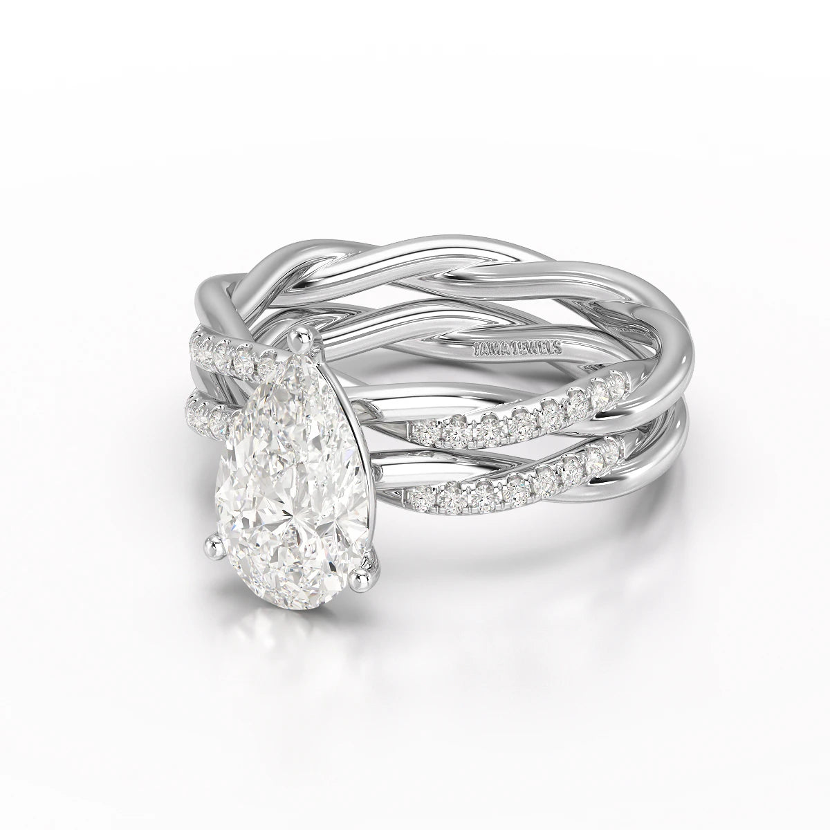 2.2 CT Pear Shape Lab Diamond Ring