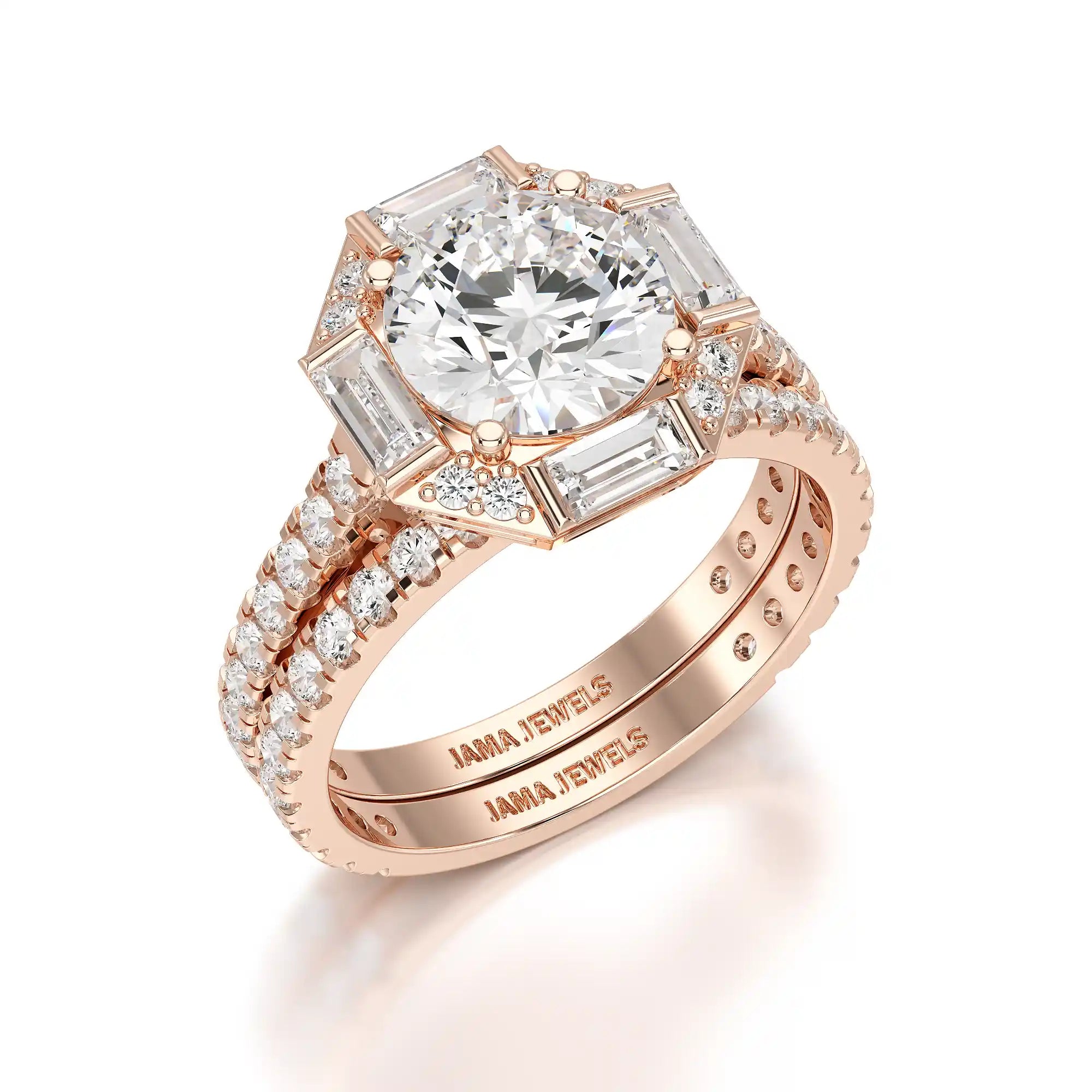 3.35 CT Octagonal Halo Lab Diamond Ring
