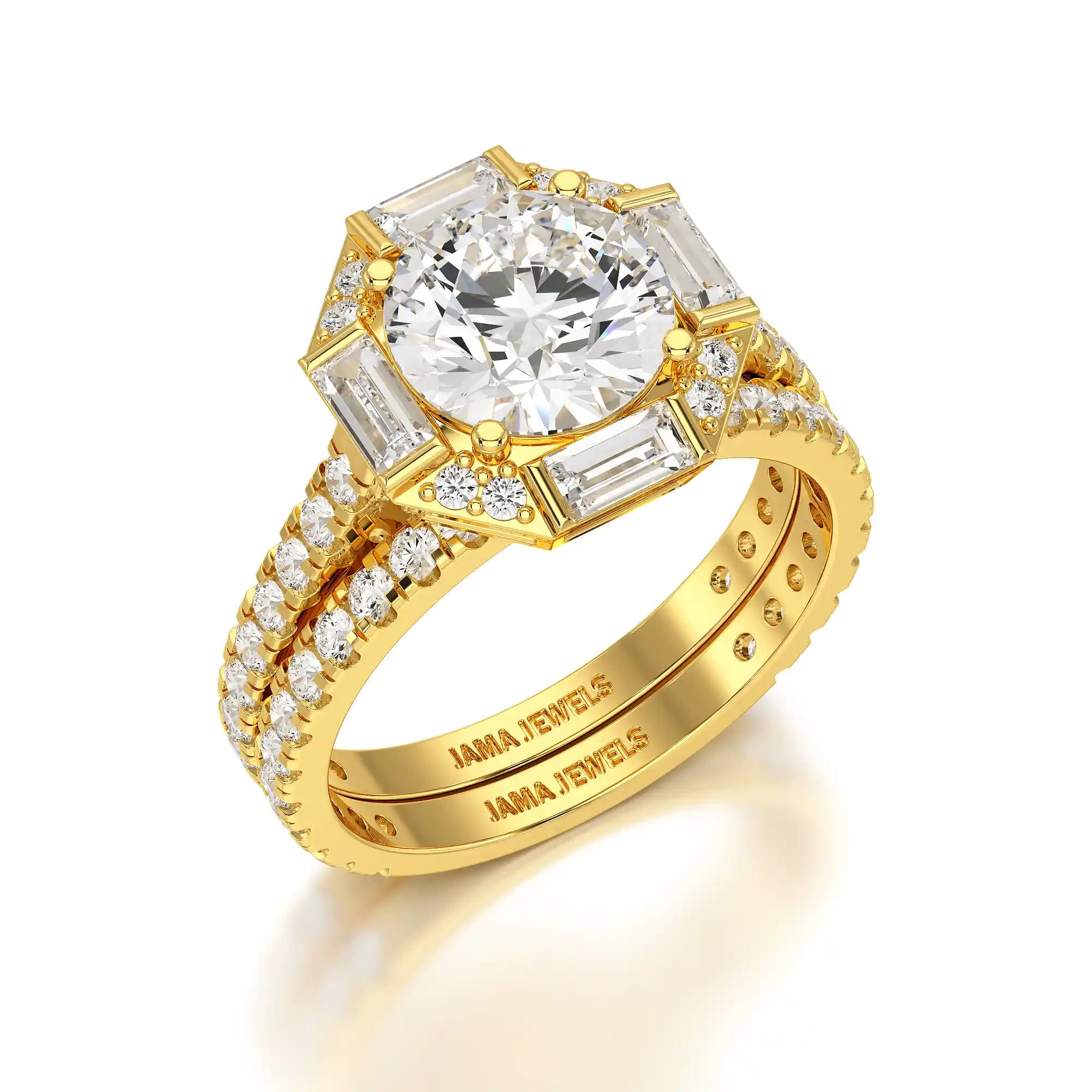 3.35 CT Octagonal Halo Lab Diamond Ring