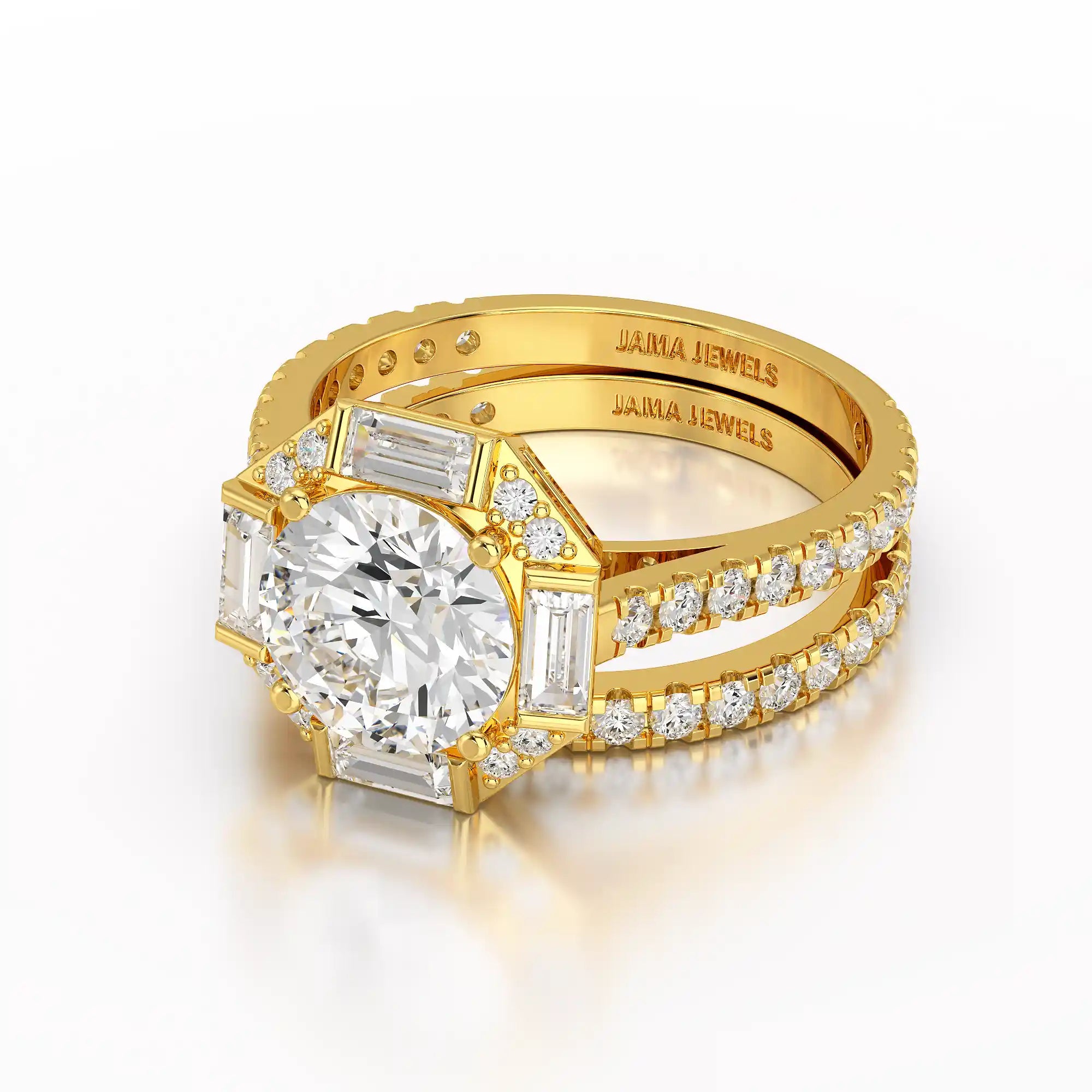 3.35 CT Octagonal Halo Lab Diamond Ring