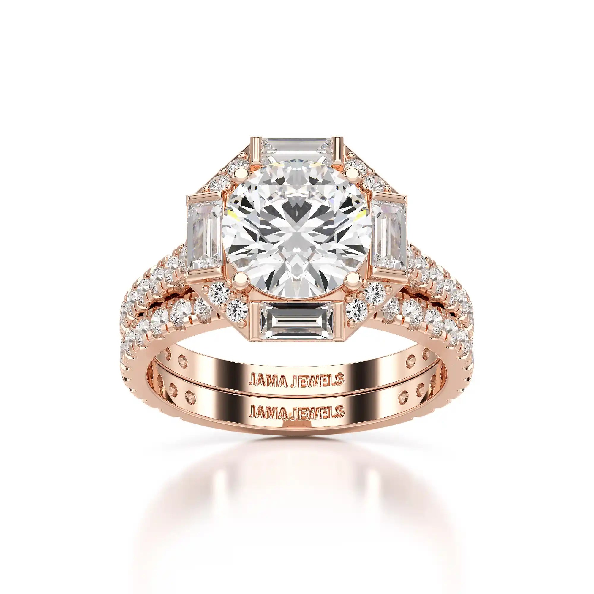 3.35 CT Octagonal Halo Lab Diamond Ring