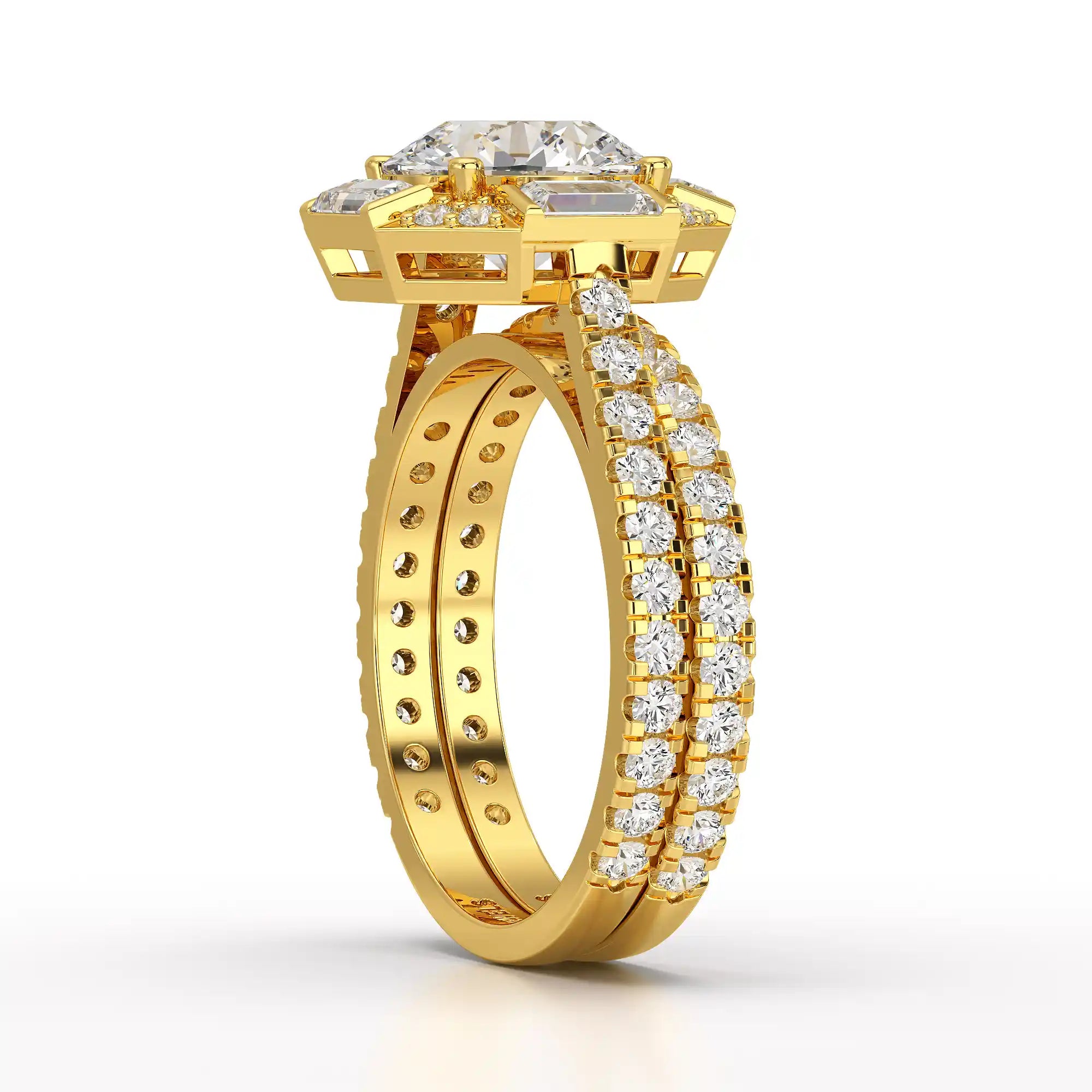 3.35 CT Octagonal Halo Lab Diamond Ring