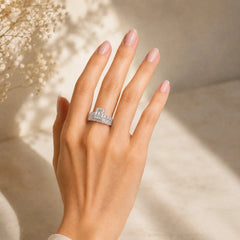 8.70 CT Classic Radiant Cut Diamond Twin Ring Jama Jewels