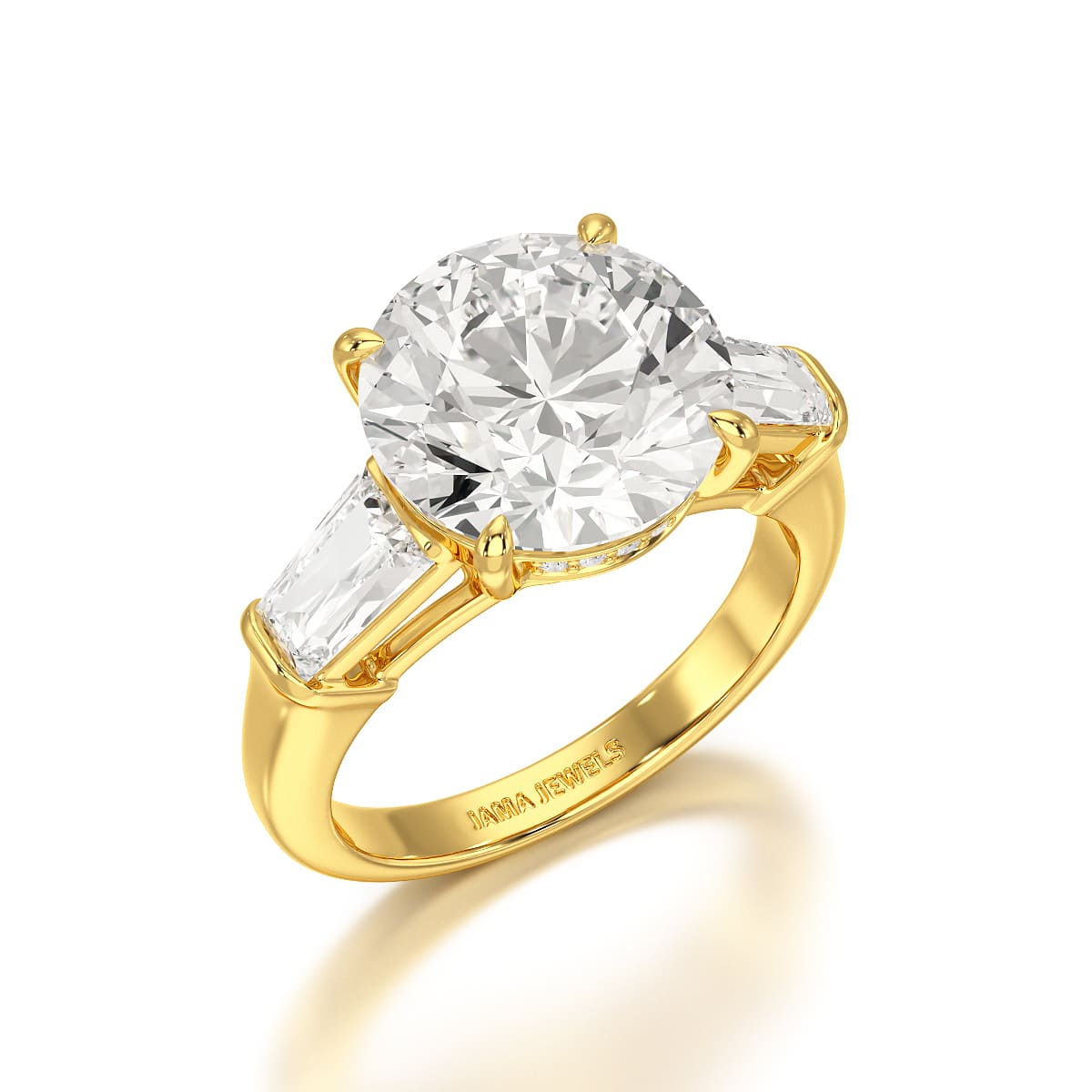 Three Stone Lab Diamond 2.74 CT Wedding Ring - Jama Jewels 