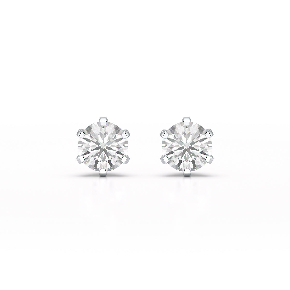 Simple Stud 0.87 CT Round Lab Diamond Earrings - Jama Jewels 