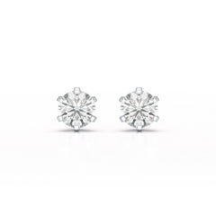 Simple Stud 0.87 CT Round Lab Diamond Earrings - Jama Jewels 