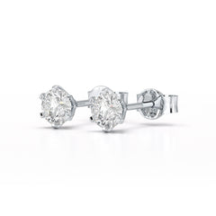 Simple Stud 0.87 CT Round Lab Diamond Earrings - Jama Jewels 