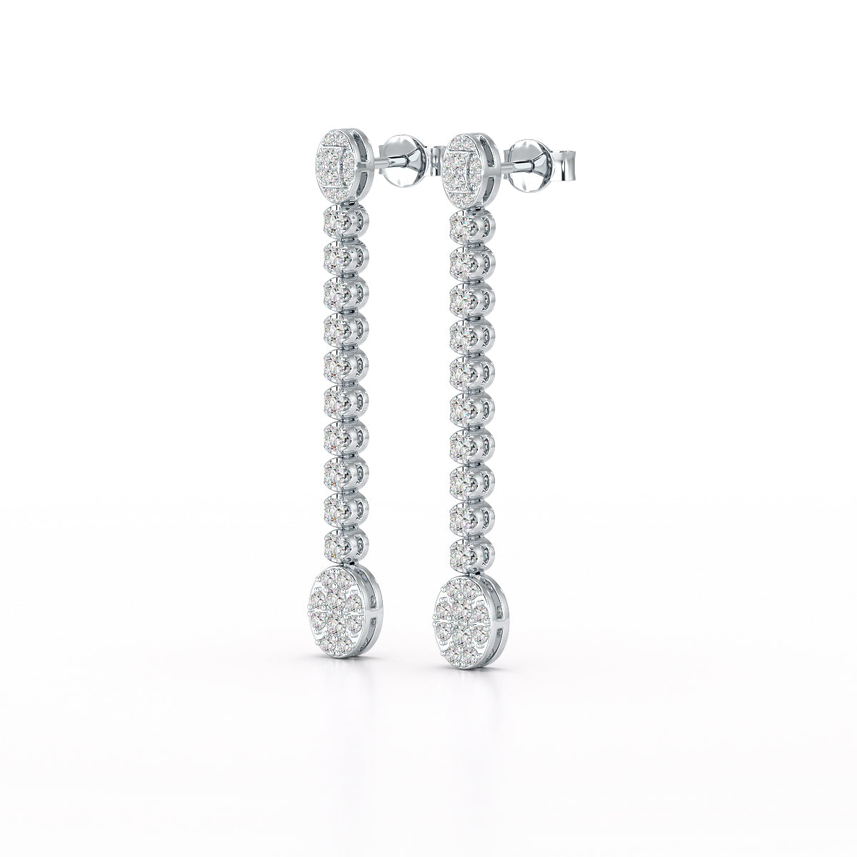 0.89 CT Lab Diamond Dangle Drop Wedding Earrings - Jama Jewels 