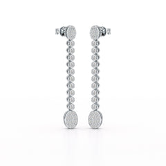0.89 CT Lab Diamond Dangle Drop Wedding Earrings - Jama Jewels 