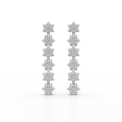 1.35 CT Star Shaped Lab Diamond Dangle Wedding Earrings - Jama Jewels 