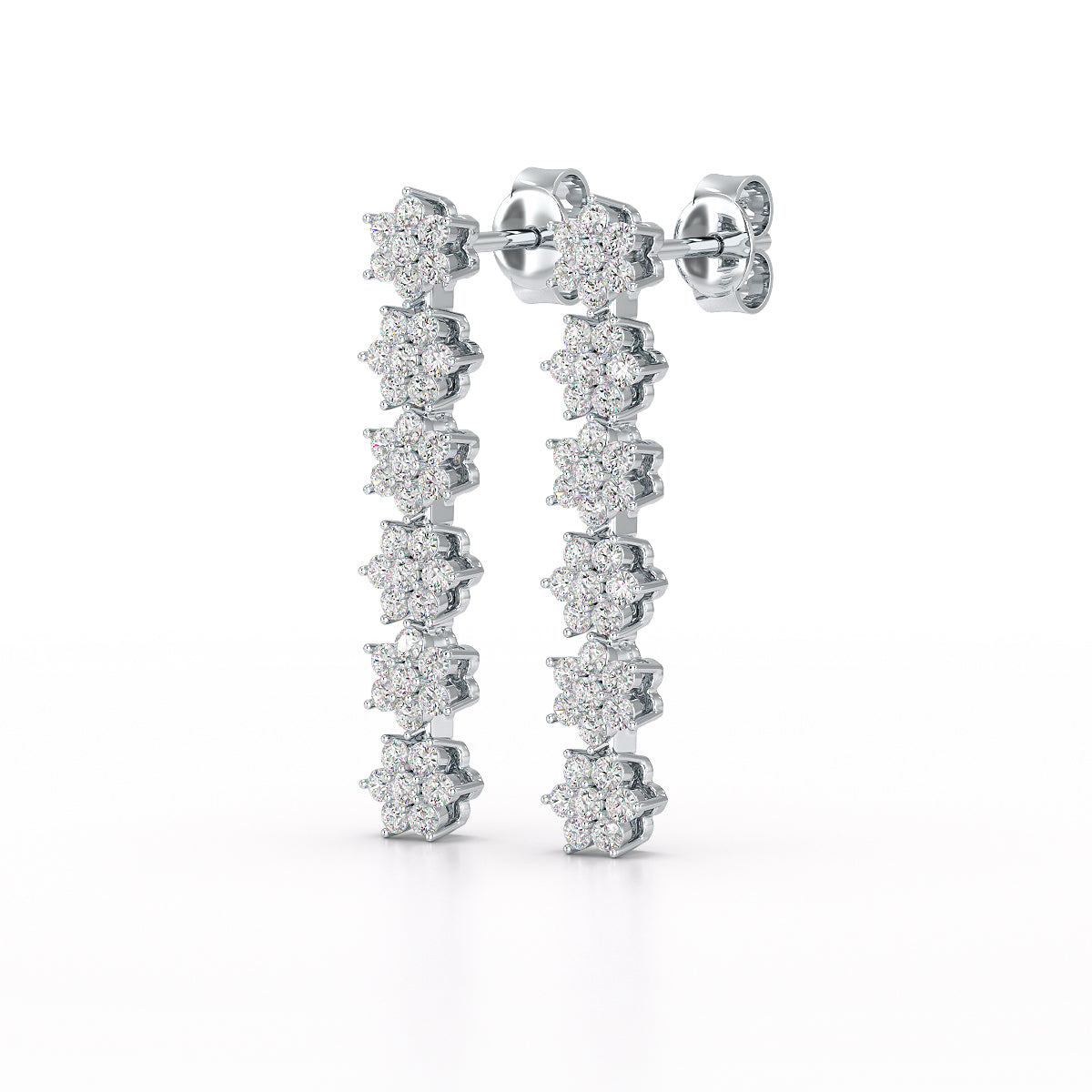 1.35 CT Star Shaped Lab Diamond Dangle Wedding Earrings - Jama Jewels 