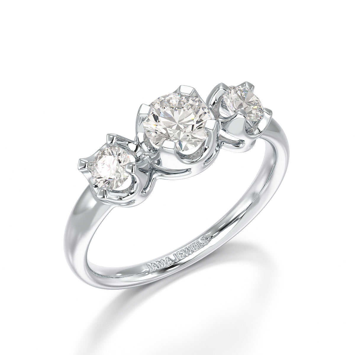 0.85 CT Round Thin Lab Grown Diamond Ring - Jama Jewels 