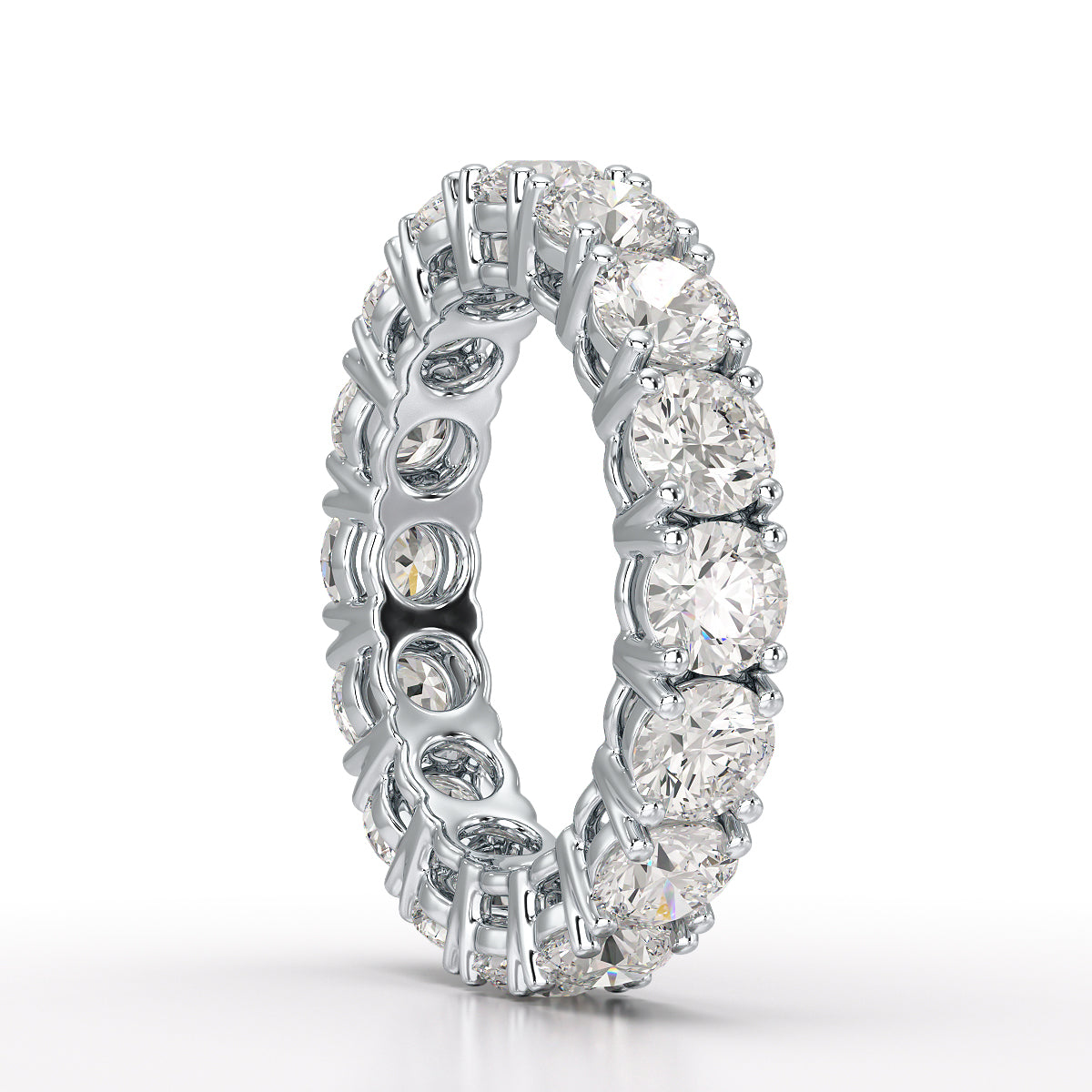 4.06 CT Classic Round Lab Grown Diamonds Engagement Ring - Jama Jewels 