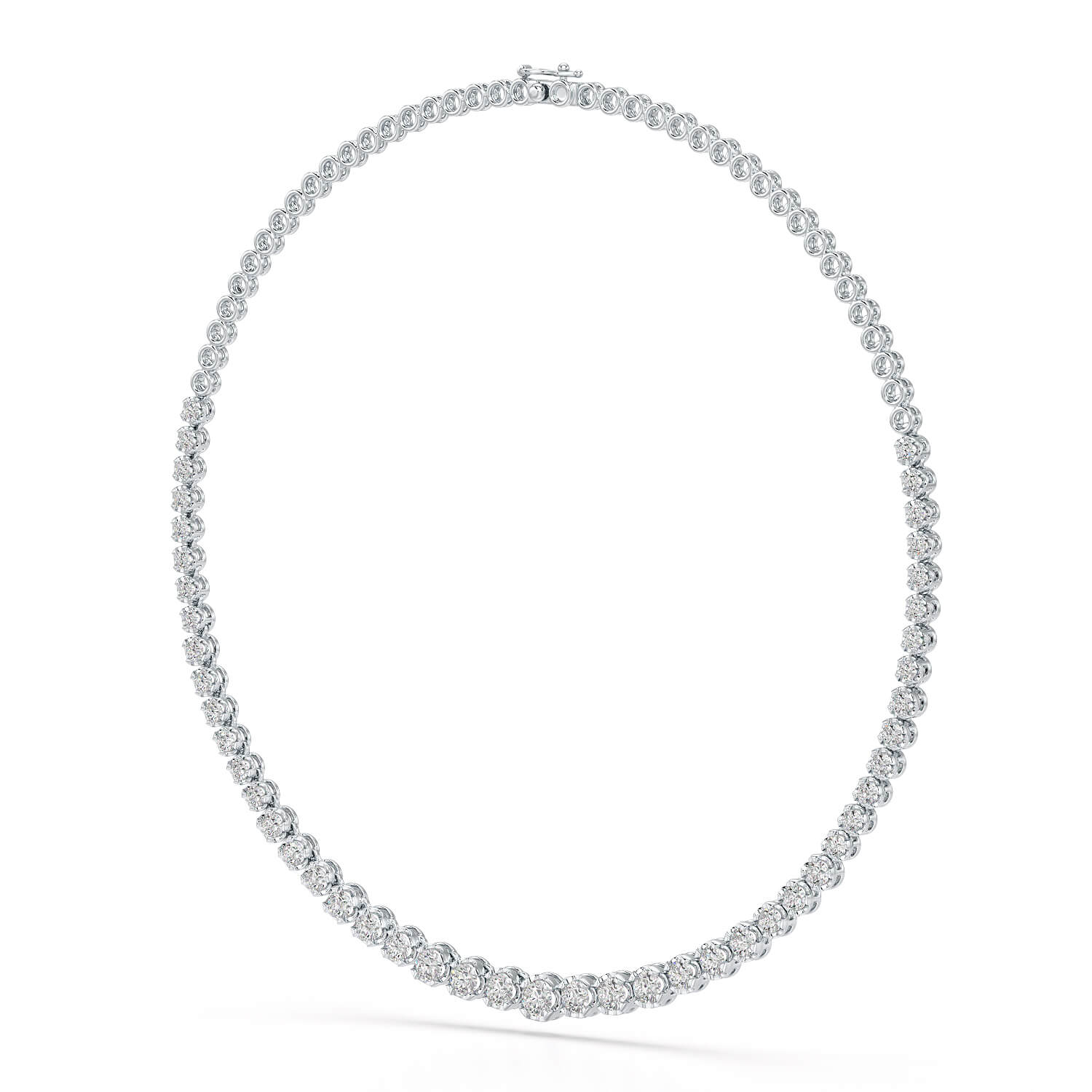7.6 Carat Lab Diamond Round Riviere Necklace