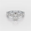 3.40 CT Oval Cut Ring with Round Diamonds in Pave Setting